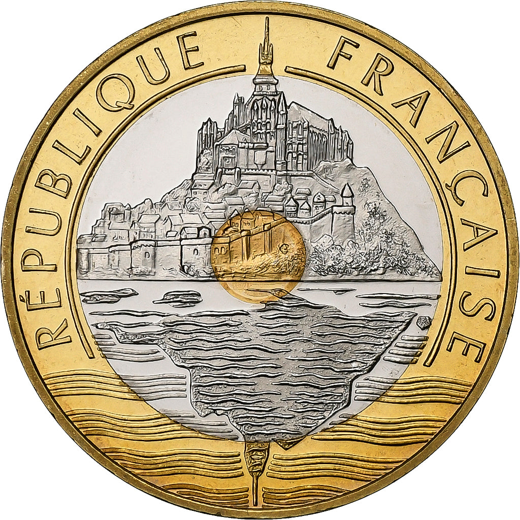 Frankreich, 20 Francs, Mont Saint-Michel, 2000, MDP, PP, Bimetallic, STGL