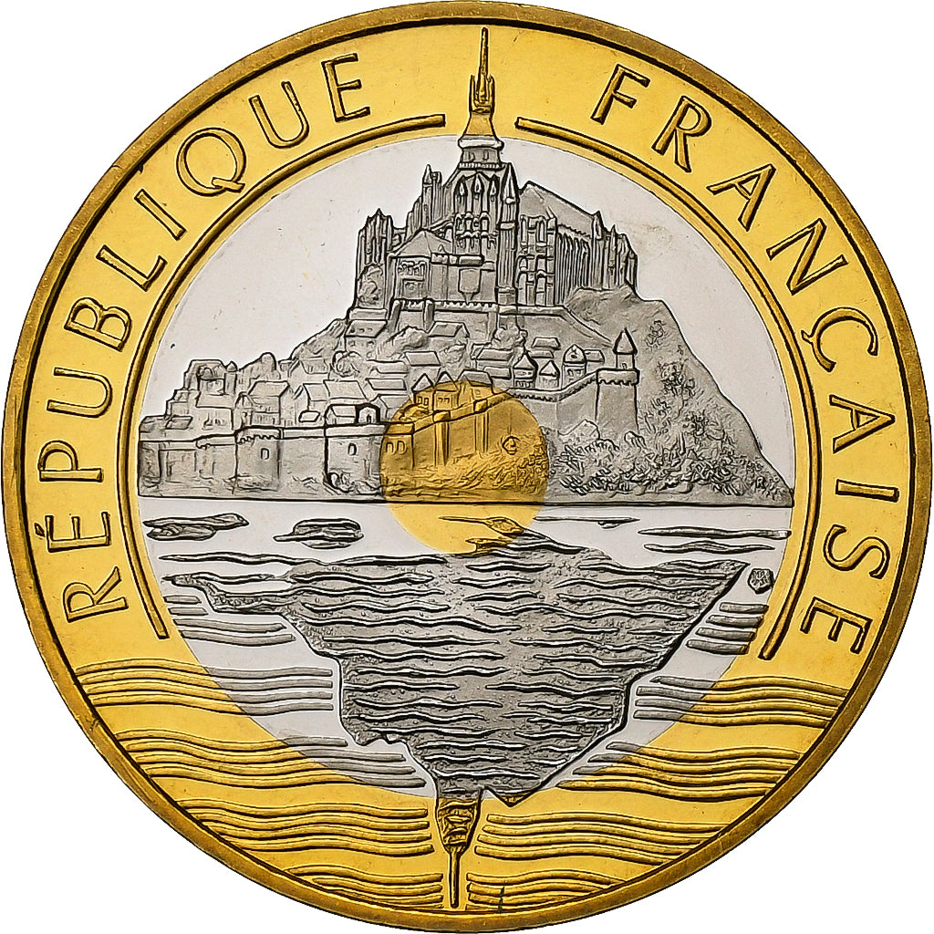 Francia, 20 Francs, Mont Saint-Michel, 1998, MDP, FS, Bimetallico, FDC