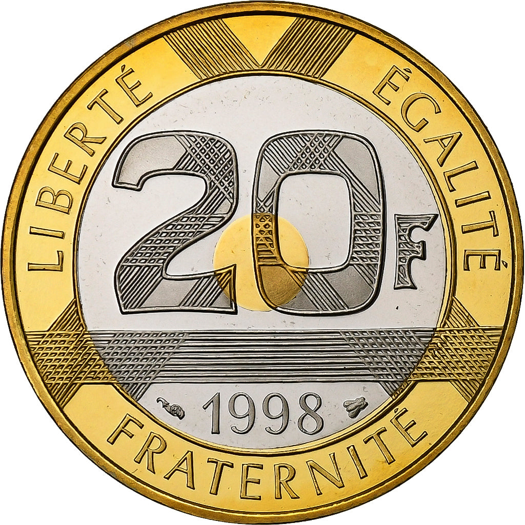 Francia, 20 Francs, Mont Saint-Michel, 1998, MDP, FS, Bimetallico, FDC