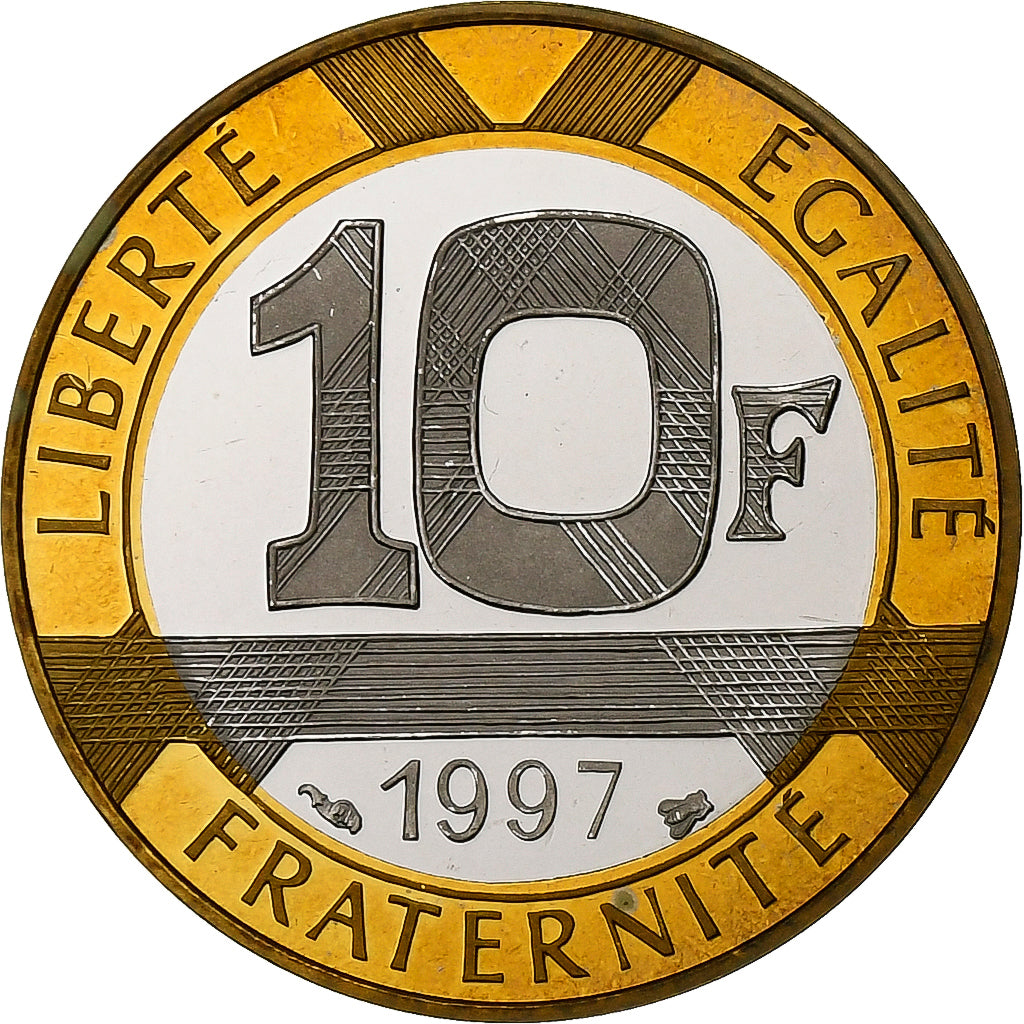Francia, 10 Francs, Génie, 1997, MDP, Prueba, Bimetálico, FDC, Gadoury:827a