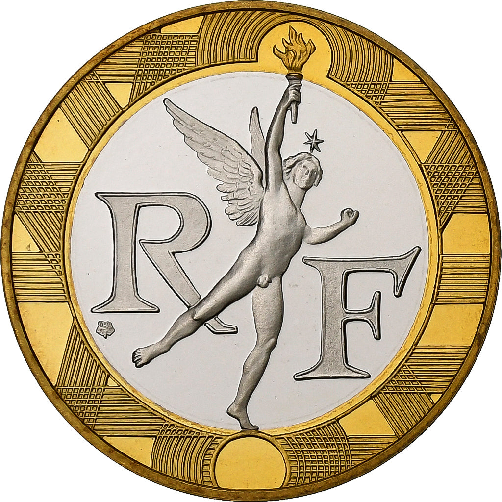 Frankreich, 10 Francs, Génie, 1998, MDP, PP, Bi-Metallic, STGL, Gadoury:827a