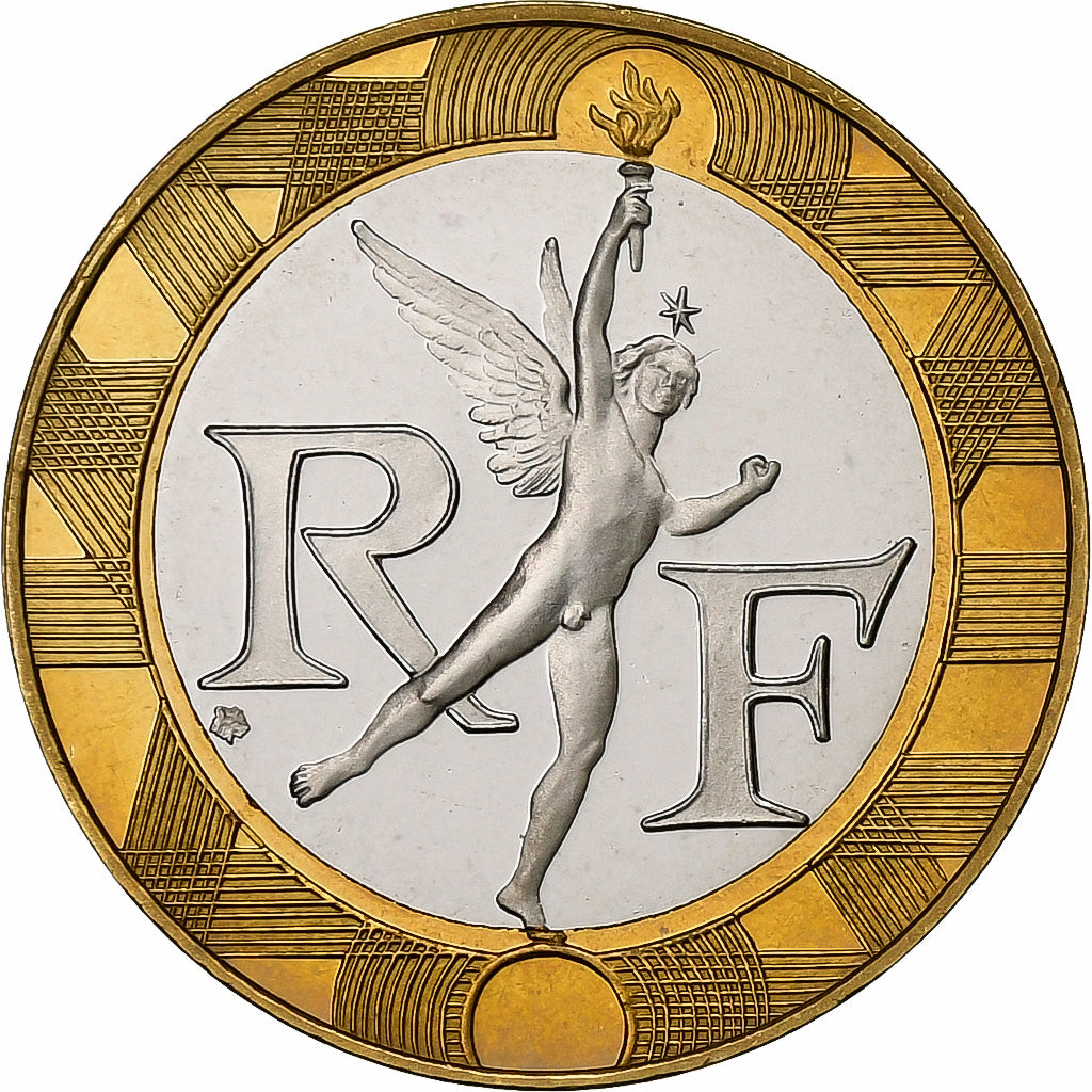 Frankreich, 10 Francs, Génie, 2000, MDP, PP, Bi-Metallic, STGL, Gadoury:827a