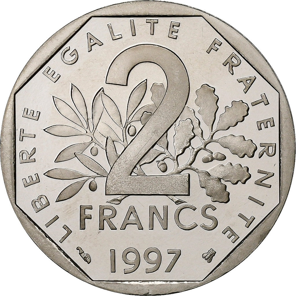 Francia, 2 Francs, Semeuse, 1997, MDP, FS, Nichel, FDC
