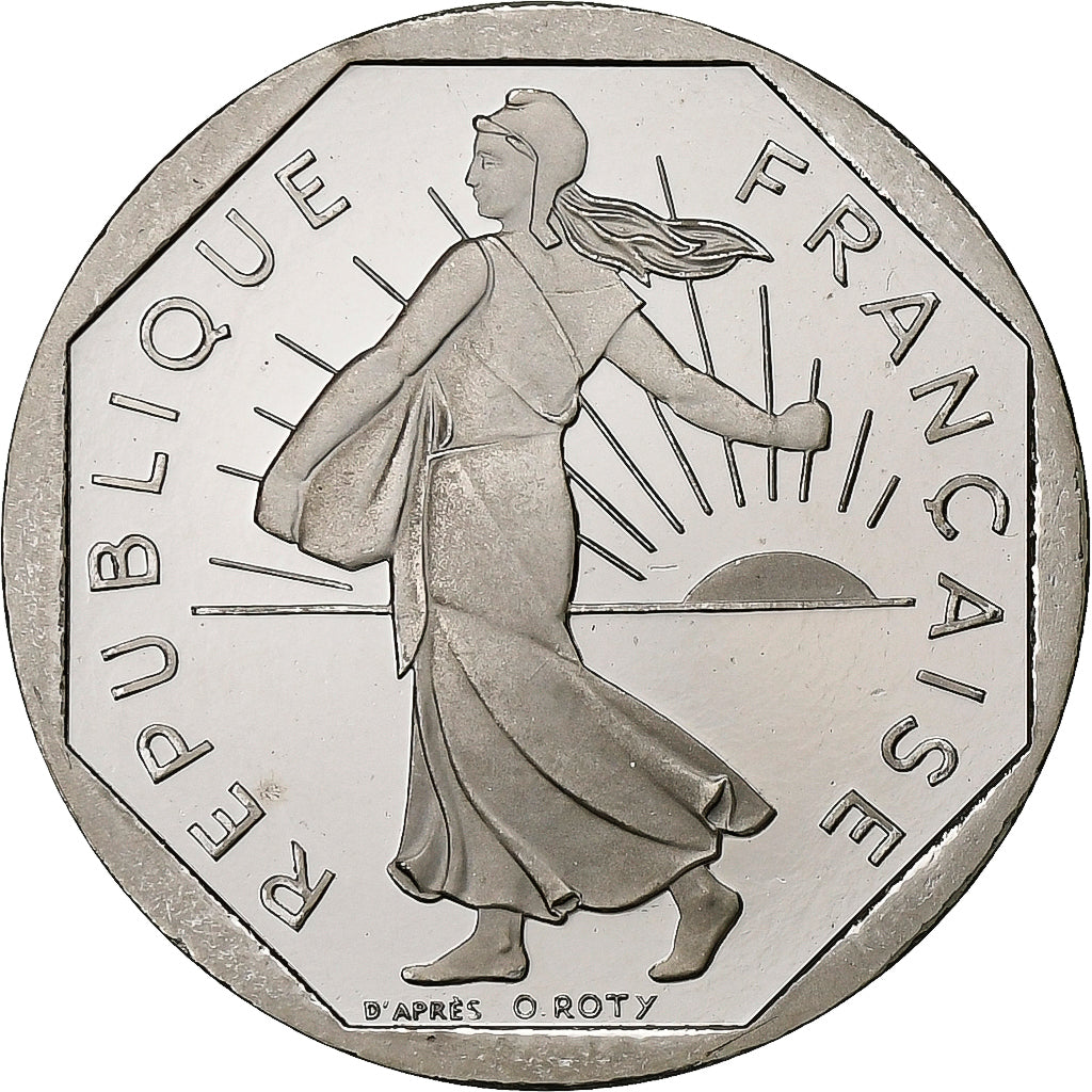 Francja, 2 Francs, Semeuse, 1998, MDP, Proof, Nikiel, MS(65-70)