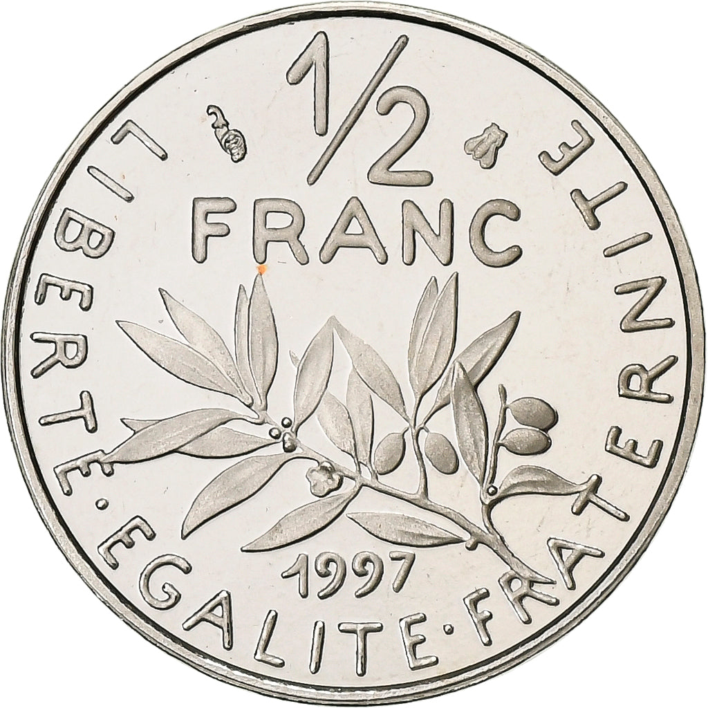 Frankreich, 1/2 Franc, Semeuse, 1997, MDP, PP, Nickel, STGL