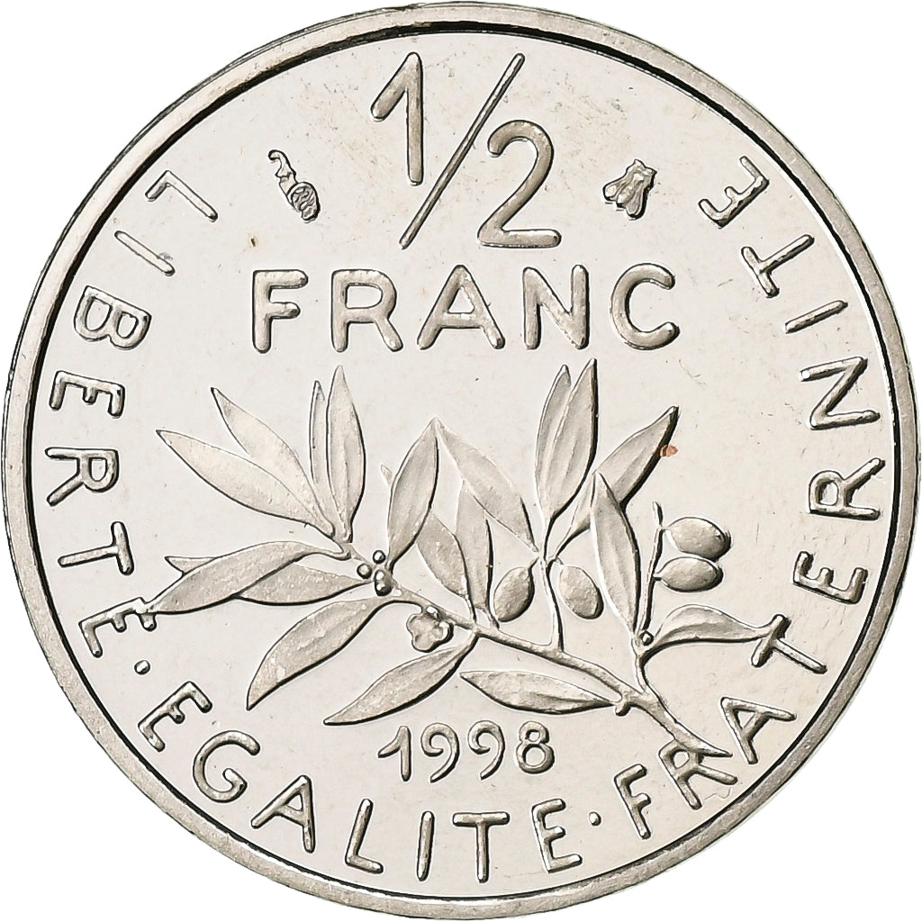 Frankreich, 1/2 Franc, Semeuse, 1998, MDP, PP, Nickel, STGL