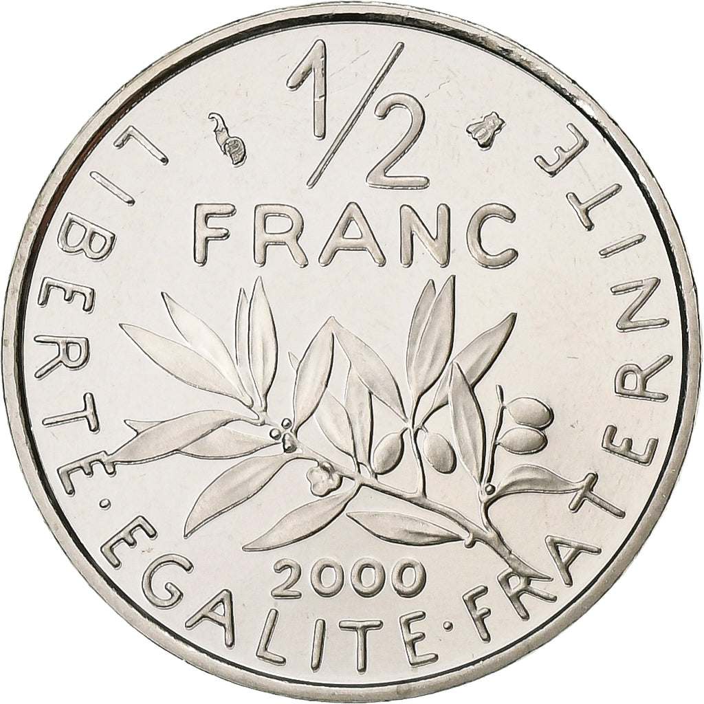 Frankreich, 1/2 Franc, Semeuse, 2000, MDP, PP, Nickel, STGL