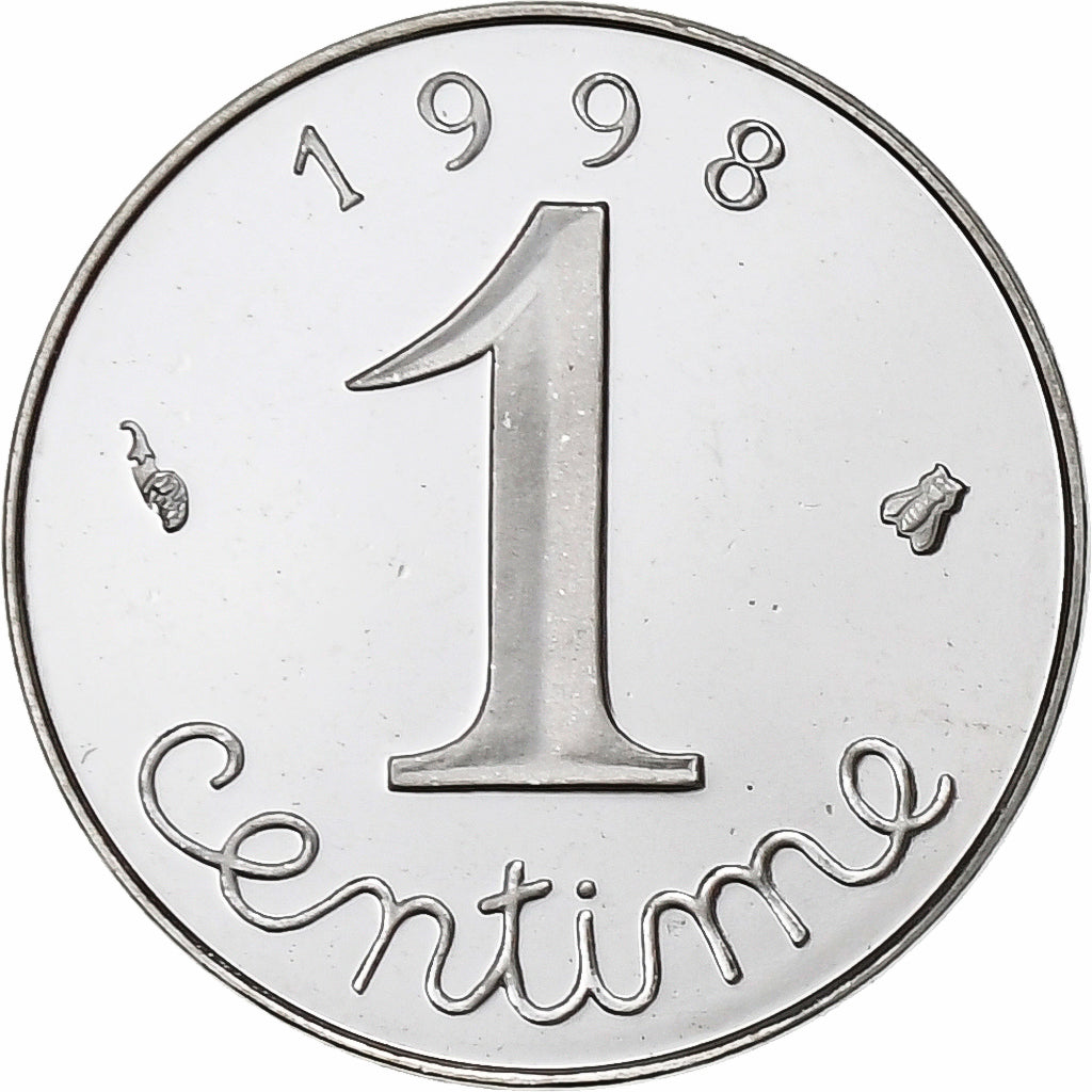 Frankrijk, 1 Centime, Épi, 1998, MDP, Proof, Stainless Steel, FDC