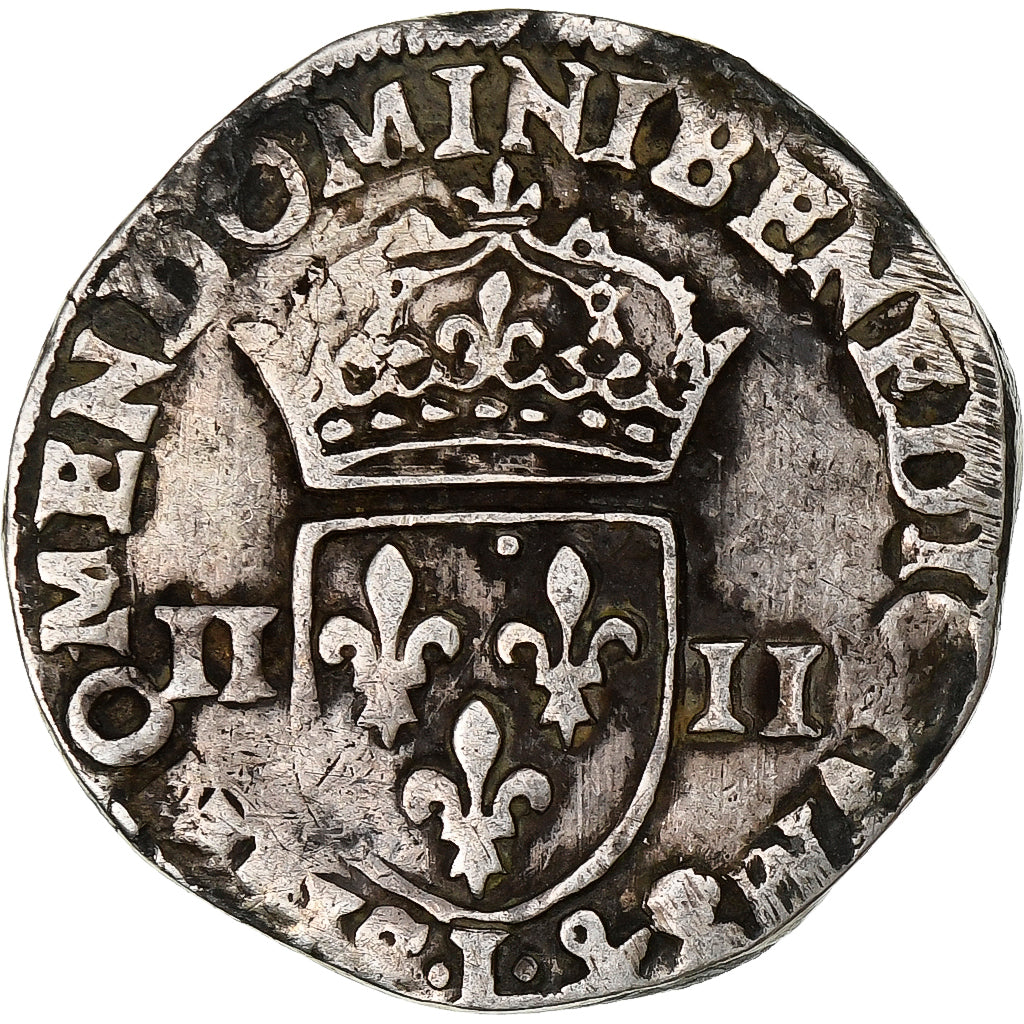Francja, Henri III, 1/4 Ecu croix de face, 1584, Bayonne, Srebro, VF(20-25)