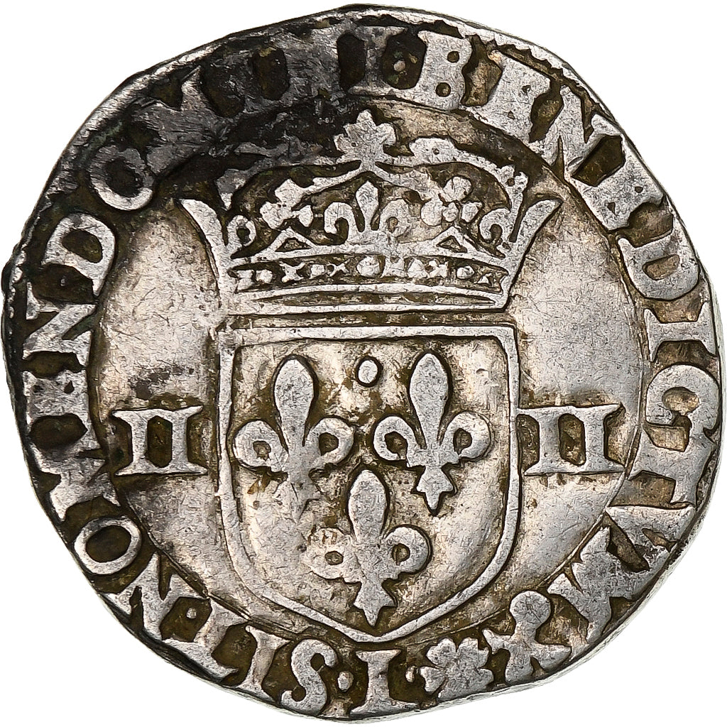 Francia, Henri IV, 1/4 Ecu, 1597, Bayonne, Plata, BC+, Gadoury:597