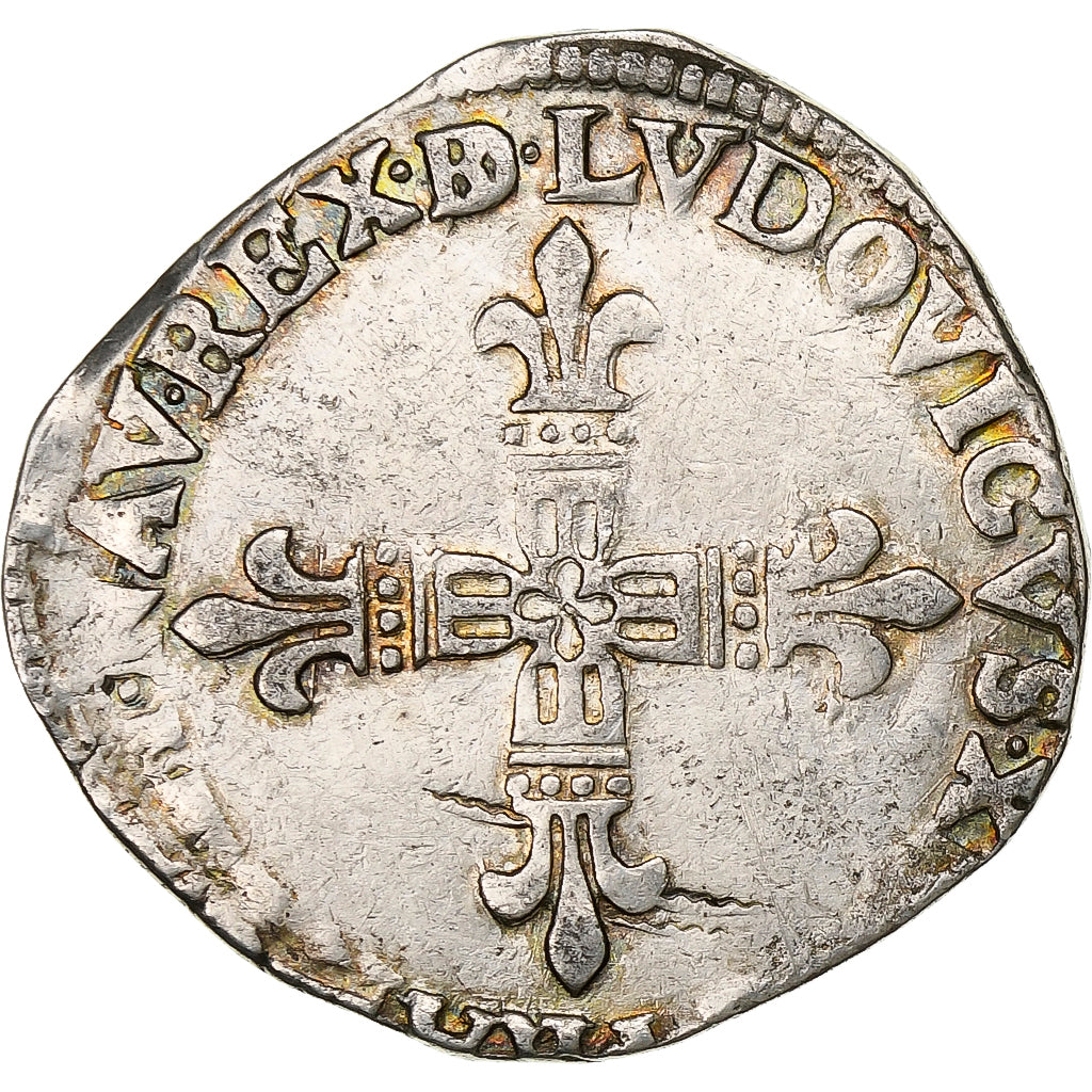 Francia, Louis XIII, 1/4 Ecu de Béarn, 1612, Pau, Argento, MB, Gadoury:30