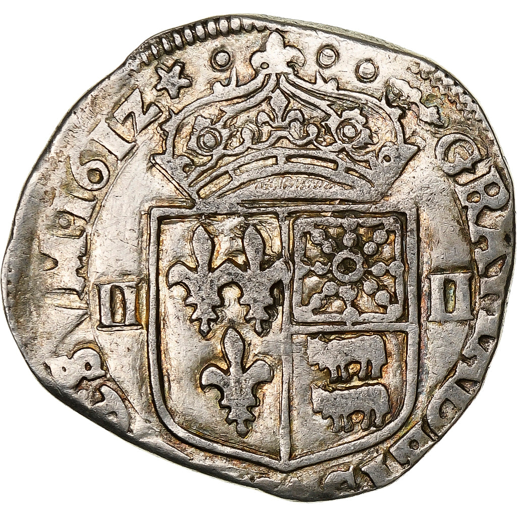 Francia, Louis XIII, 1/4 Ecu de Béarn, 1612, Pau, Argento, MB, Gadoury:30