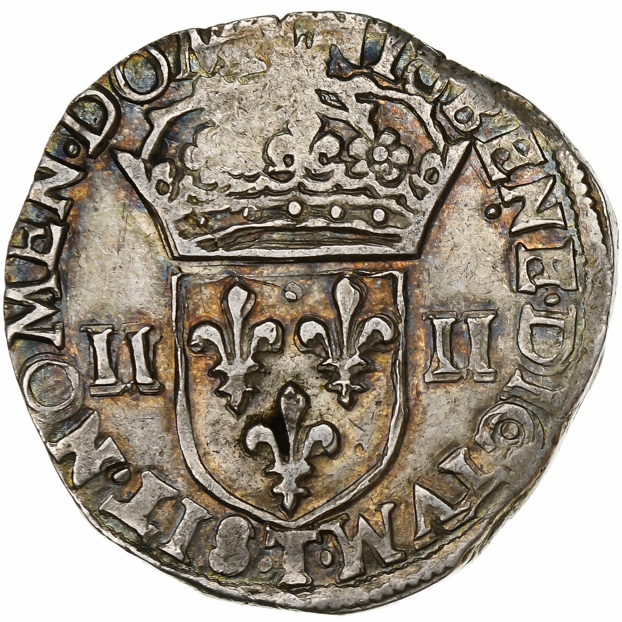 France, Henri IV, 1/4 Ecu, 1607, Nantes, Silver, EF(40-45)