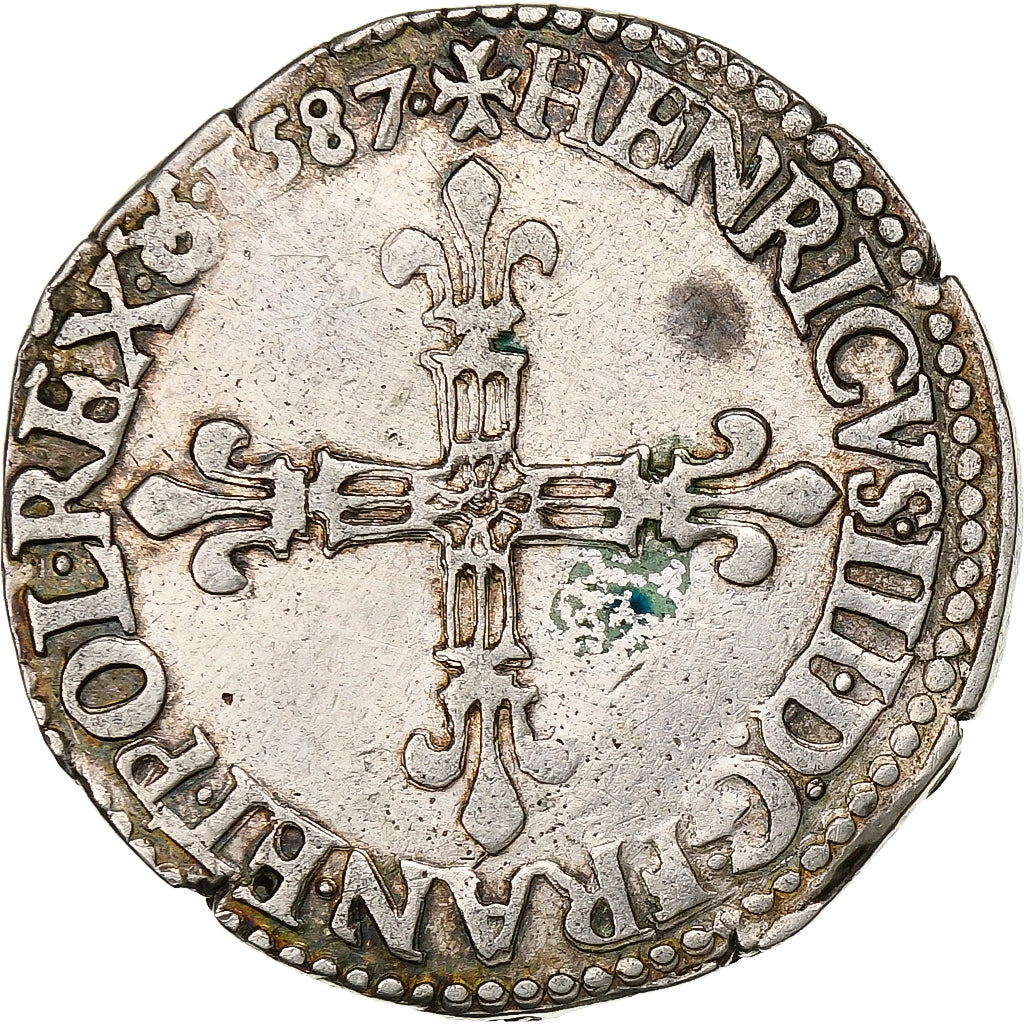 Francia, Henri III, 1/4 Ecu, 1587, Rouen, Argento, BB, Gadoury:494