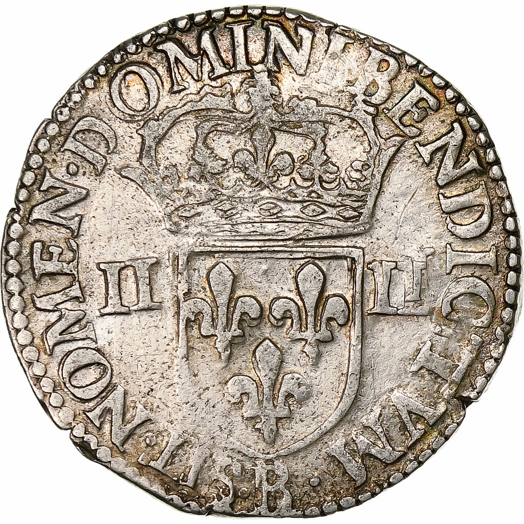 Francia, Henri III, 1/4 Ecu, 1587, Rouen, Argento, BB, Gadoury:494