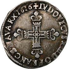 França, Louis XIII, 1/4 Ecu, 1616, Bayonne, Prata, EF(40-45), Gadoury:27