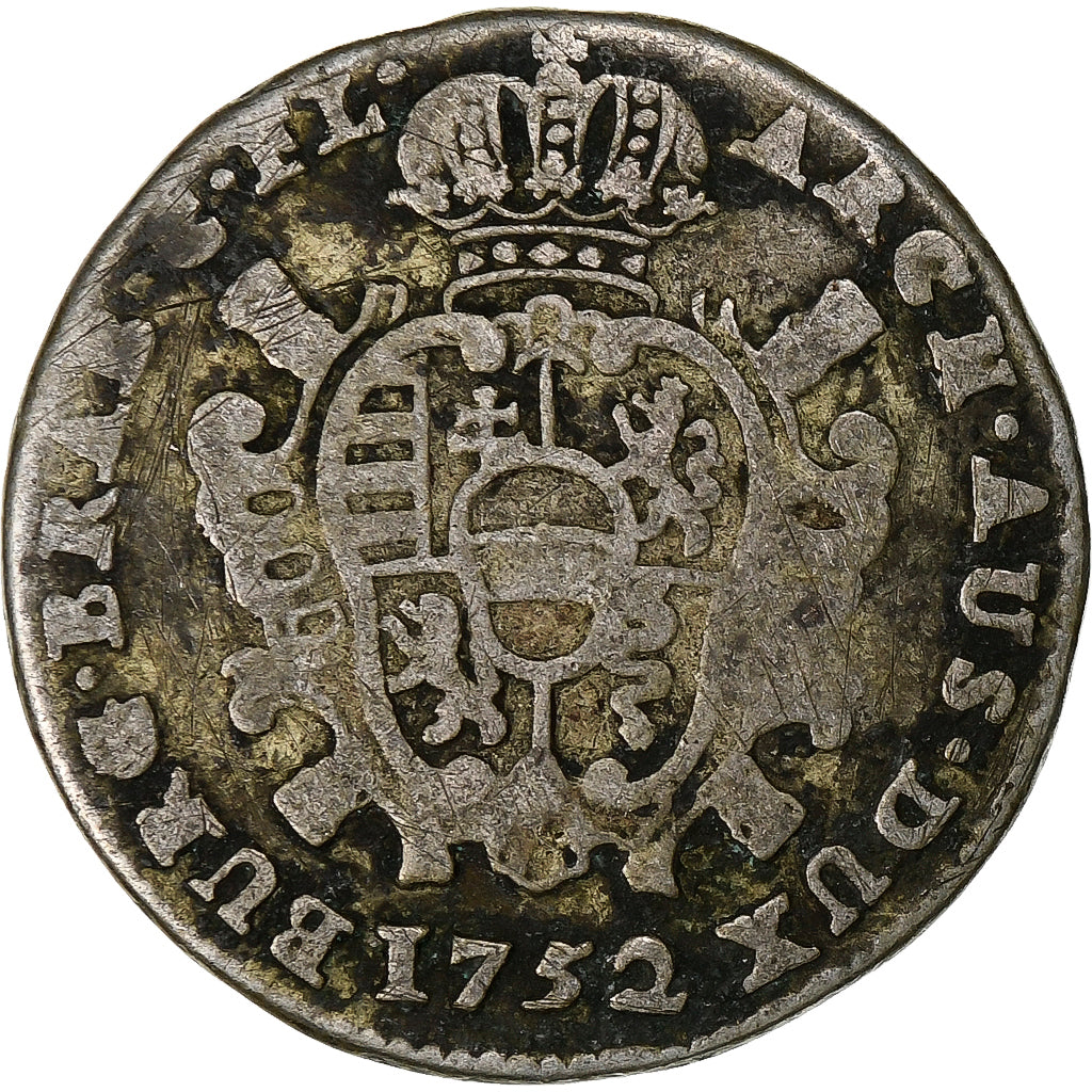NEDERLANDS OOSTENRIJK, Maria Theresa, Escalin, 1752, Bruges, Zilver, FR, KM:15