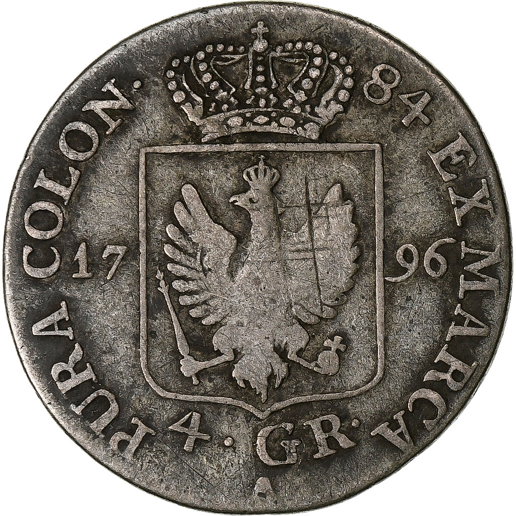 Kingdom of Prussia, Friedrich Wilhelm II, 4 Groschen, 1796, Berlin, Srebro