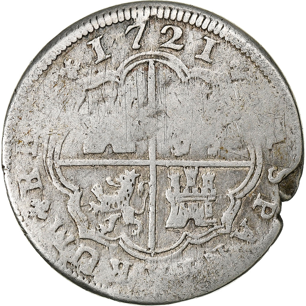Spain, Philip V, 2 Reales, 1721, Madrid, Silver, VF(20-25), KM:296