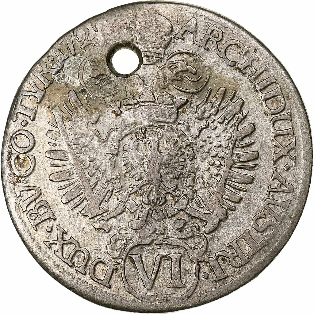 Austria, Charles VI, 6 Kreuzer, 1727, Hall, Silver, EF(40-45), KM:1615