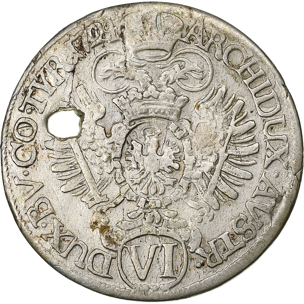 Austria, Charles VI, 6 Kreuzer, 1724, Hall, Argento, MB, KM:1569
