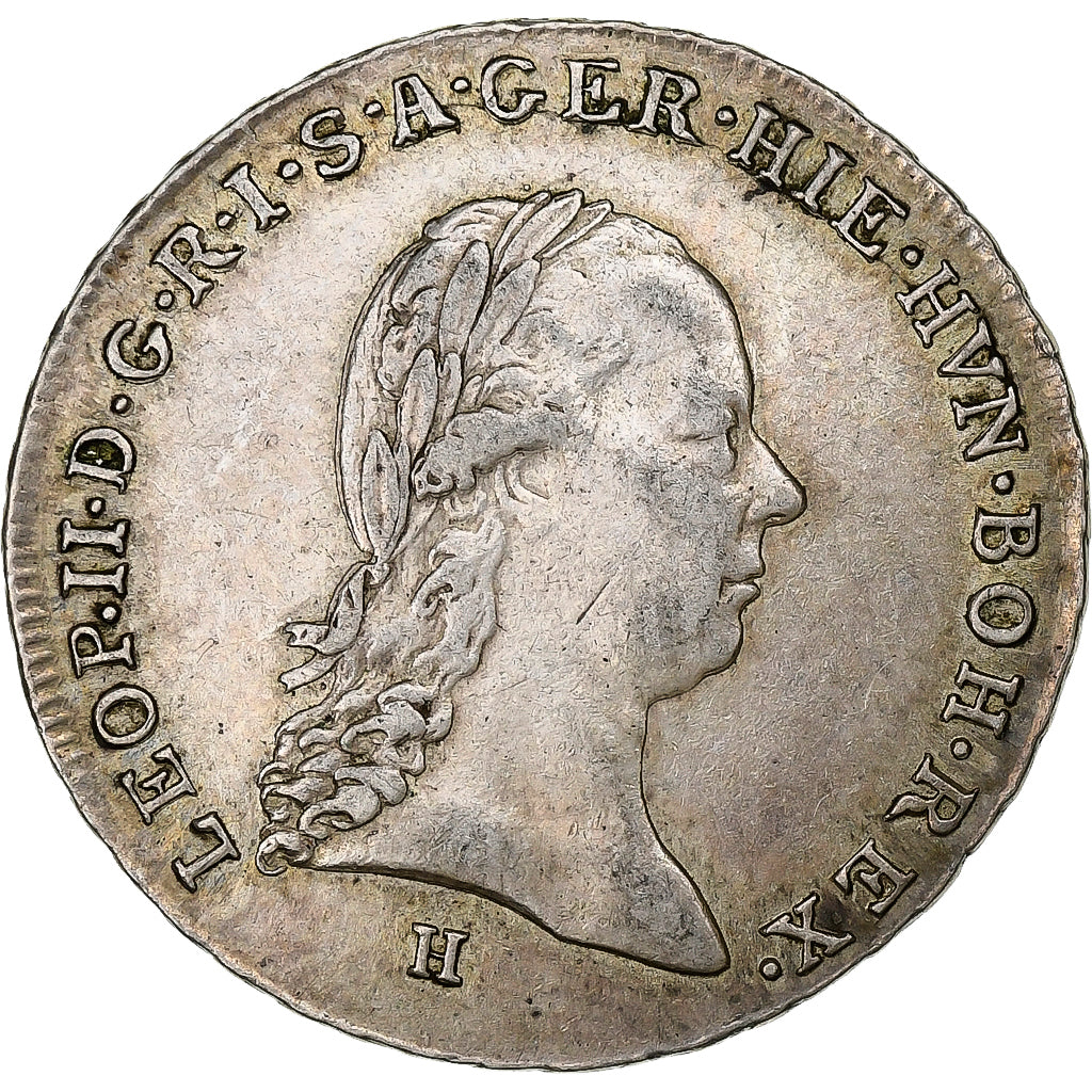 Austrian Netherlands, Leopold II, 1/4 Kronenthaler, 1791, Günzburg, Silver