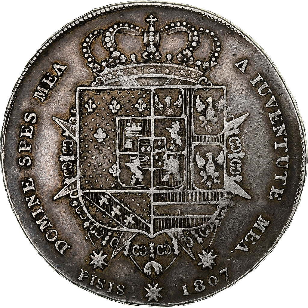 Kingdom of Etruria, Charles Louis, Francescone, 1807, Florence, Silver
