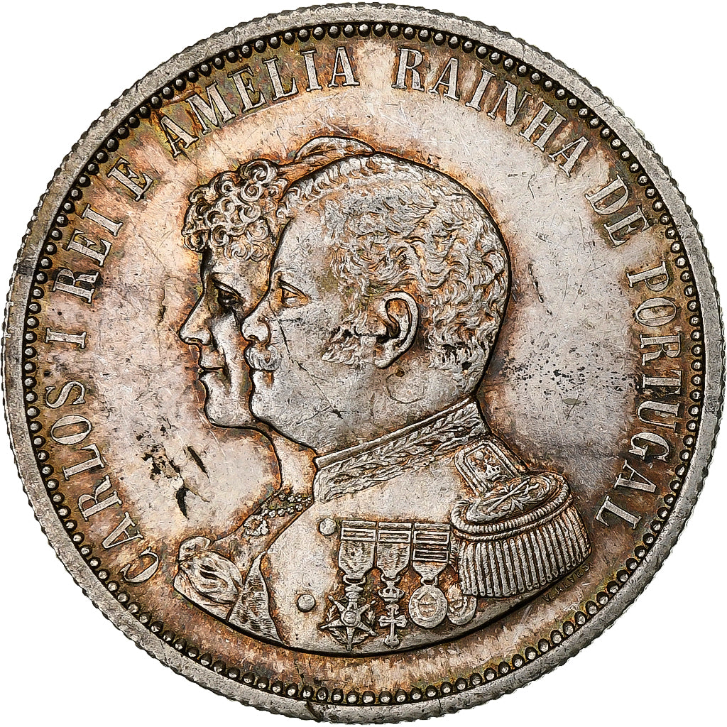 Portugal, Carlos I, 1000 Reis, 1898, Lisbon, Silver, EF(40-45), KM:539