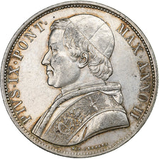 Papal States, Pius IX, Scudo, 1847, Rome, Srebro, AU(55-58), KM:1336.1