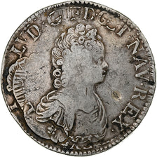 France, Louis XV, Ecu Vertugadin, 1716, Lille, reformed, Silver, VF(20-25)