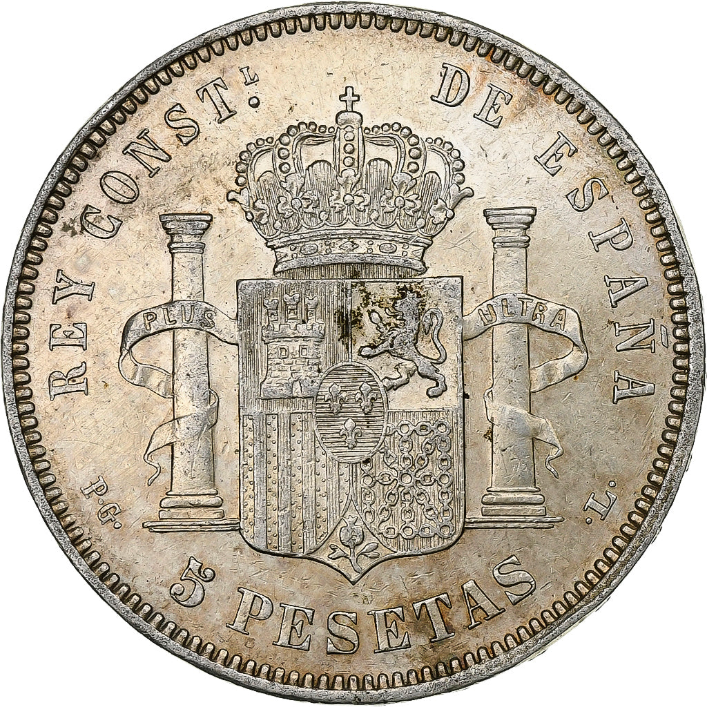 Spain, Alfonso XIII, 5 Pesetas, 1893, Madrid, Silver, EF(40-45), KM:700