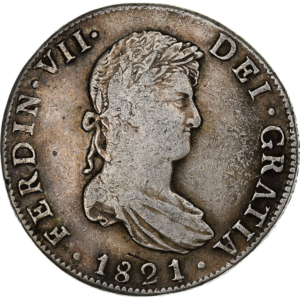 Messico, Ferdinand VII, 8 Reales, 1821, Mexico City, Argento, MB, KM:111