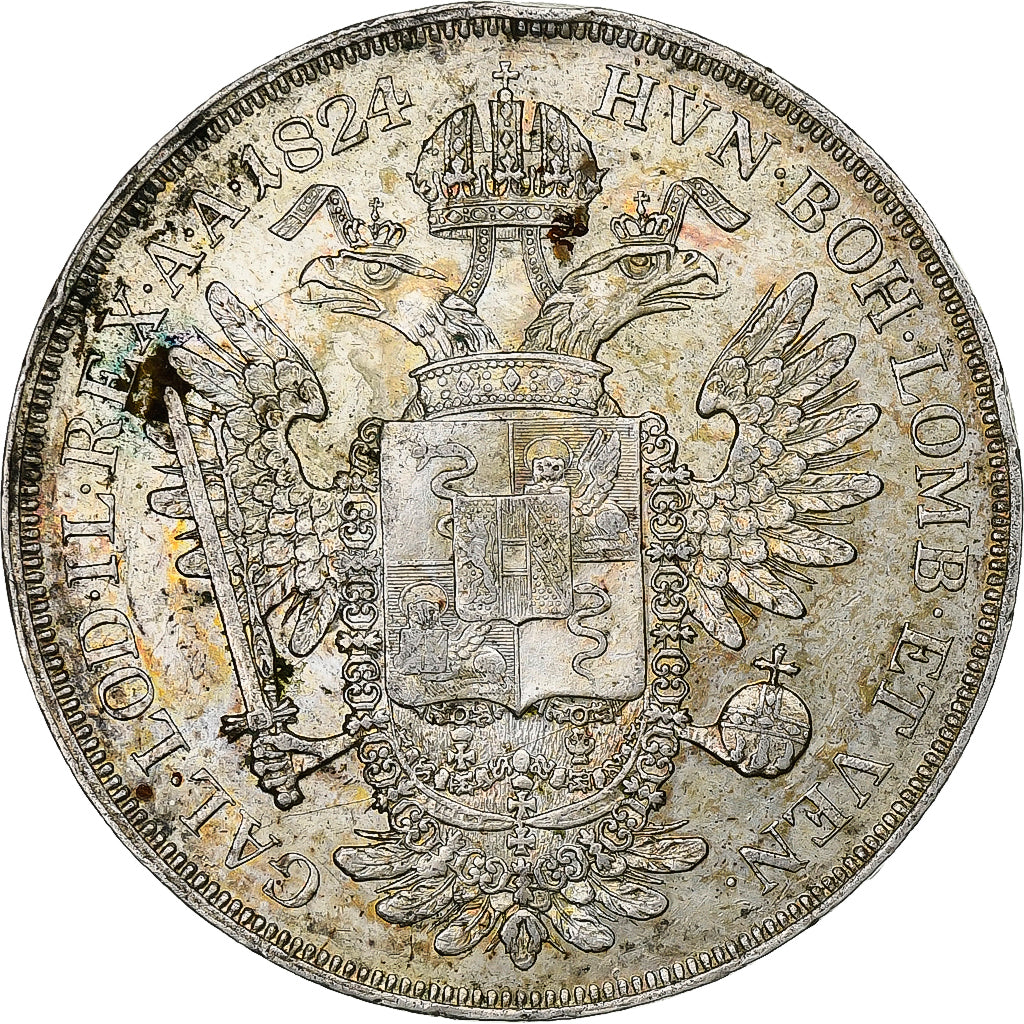 Kingdom of Lombardy-Venetia, Franz I, Scudo, 1824, Venice, Plata, MBC