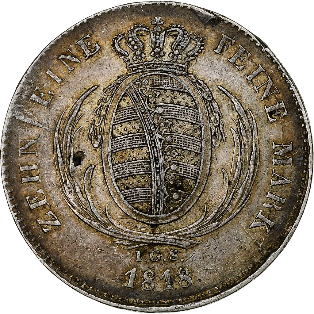 Kingdom of Saxony, Friedrich August I, Thaler, 1818, Dresden, Silver, VF(30-35)