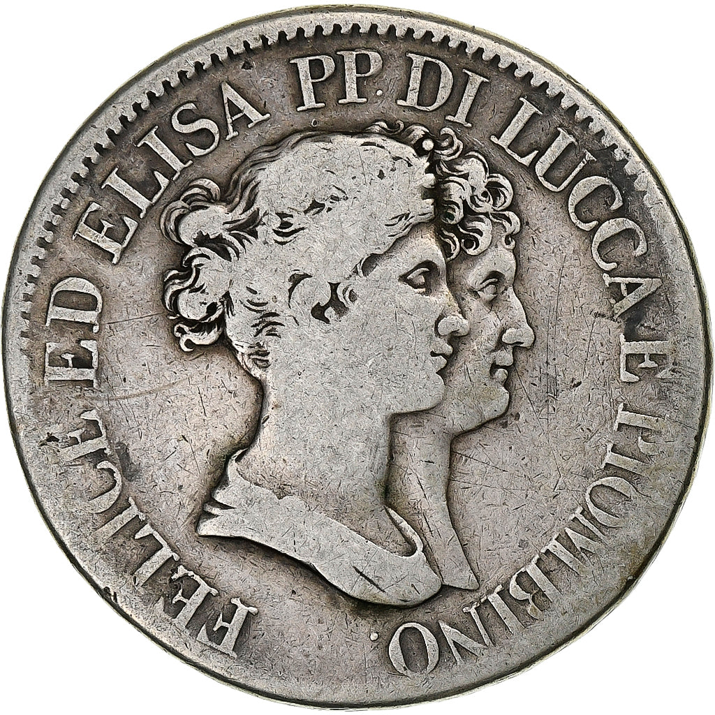 Principality of Lucca and Piombino, Felix and Elisa, 5 Franchi, 1808, Firenze