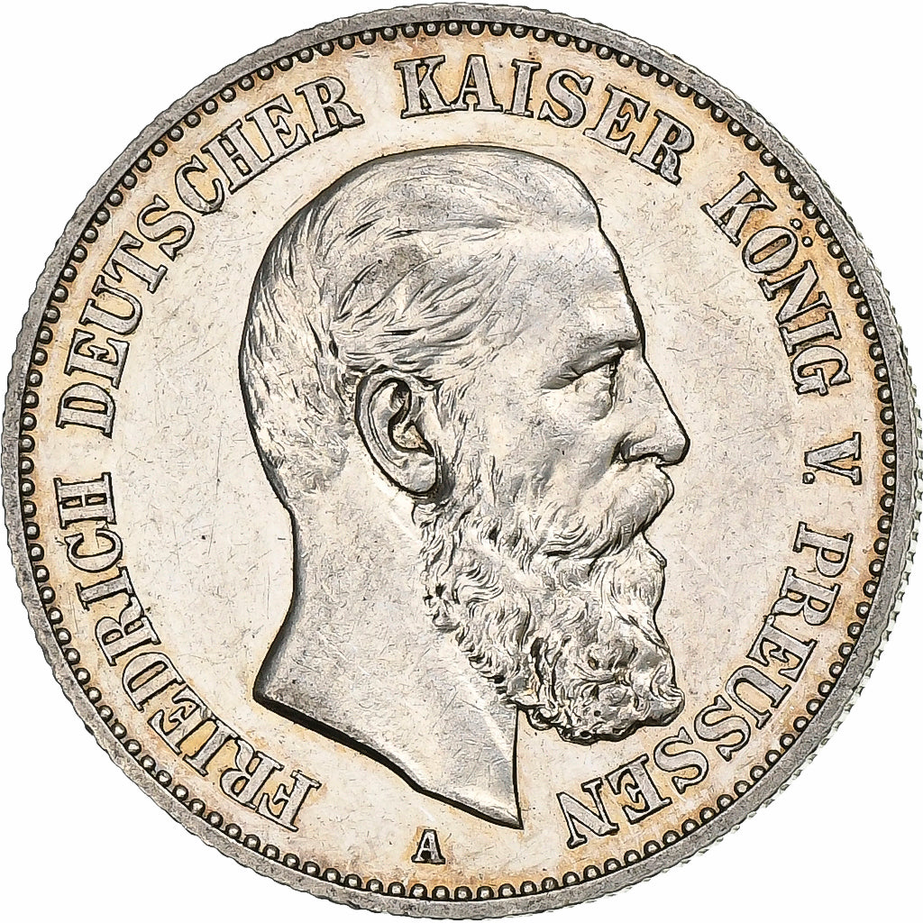 Kingdom of Prussia, Friedrich III, 2 Mark, 1888, Berlin, Silver, AU(55-58)