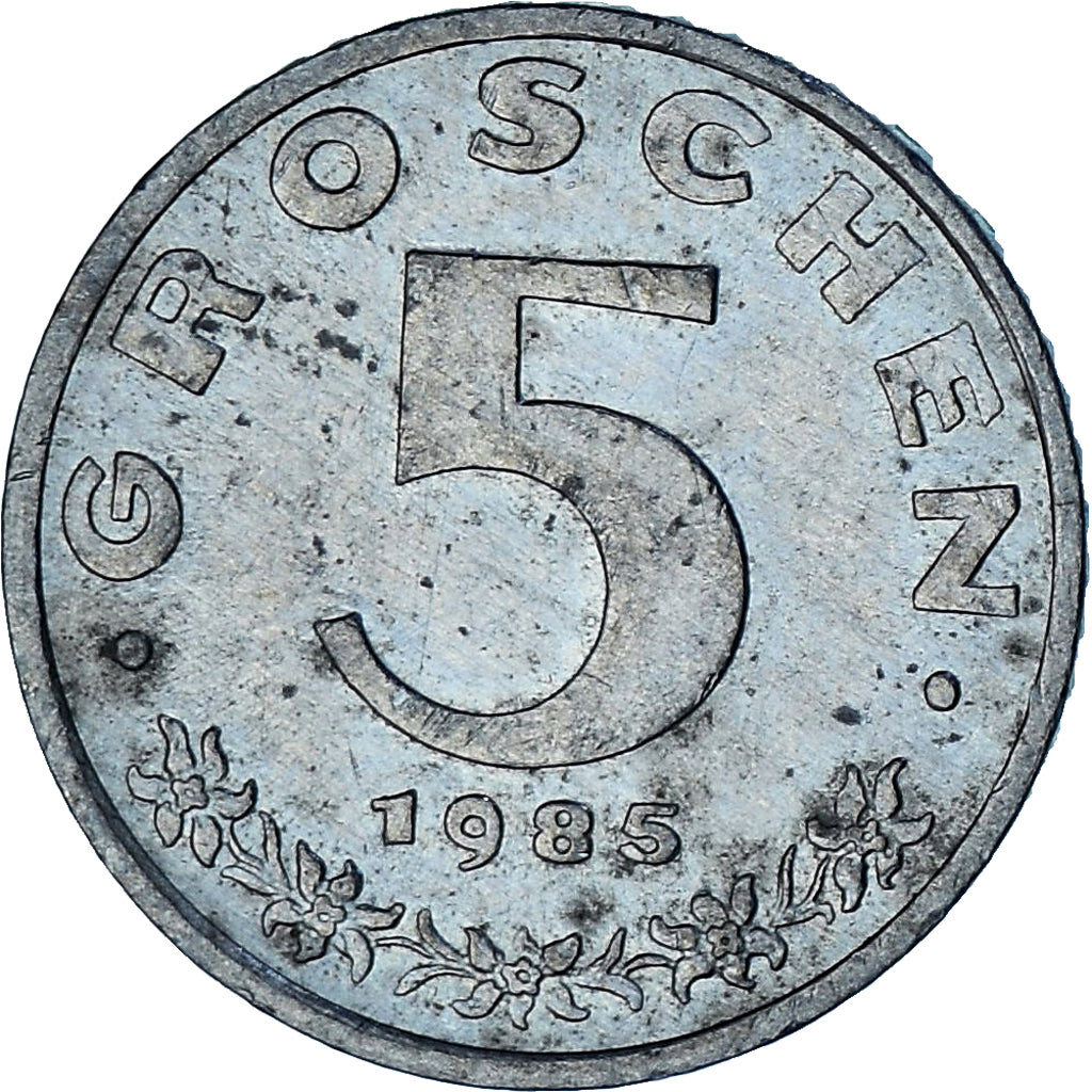 Áustria, 5 Groschen, 1985