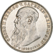 Duché de Saxe-Meiningen, Georges II, 3 Mark, 1915, Munich, Argent, TTB+, KM:207