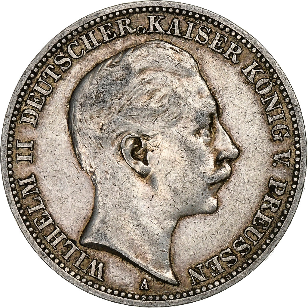 Kingdom of Prussia, Wilhelm II, 3 Mark, 1910, Berlin, Zilver, FR+, KM:527