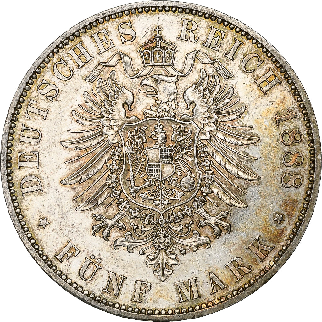Kingdom of Prussia, Friedrich III, 5 Mark, 1888, Berlin, Argento, SPL-, KM:512