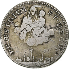 Cispadane Republic, 5 Paoli, 1/2 Scudo, 1796, Bologna, Plata, BC+