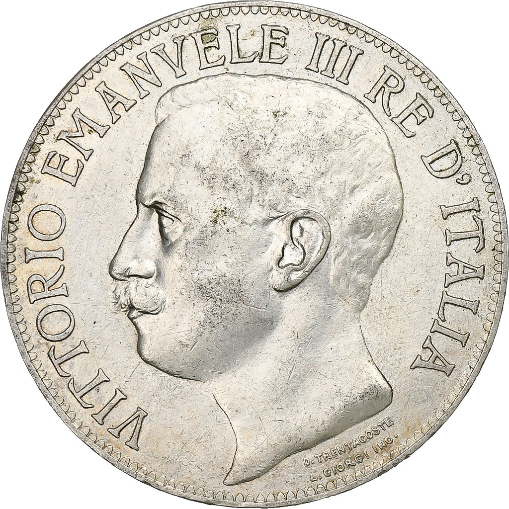 Italia, Vittorio Emanuele III, 5 Lire, 1911, Rome, Argento, BB, KM:53