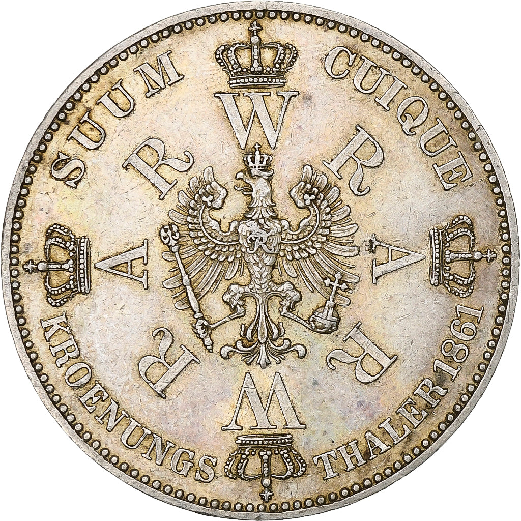 Kingdom of Prussia, Wilhelm I, 1 Thaler, Coronation, 1861, Berlin, Silver