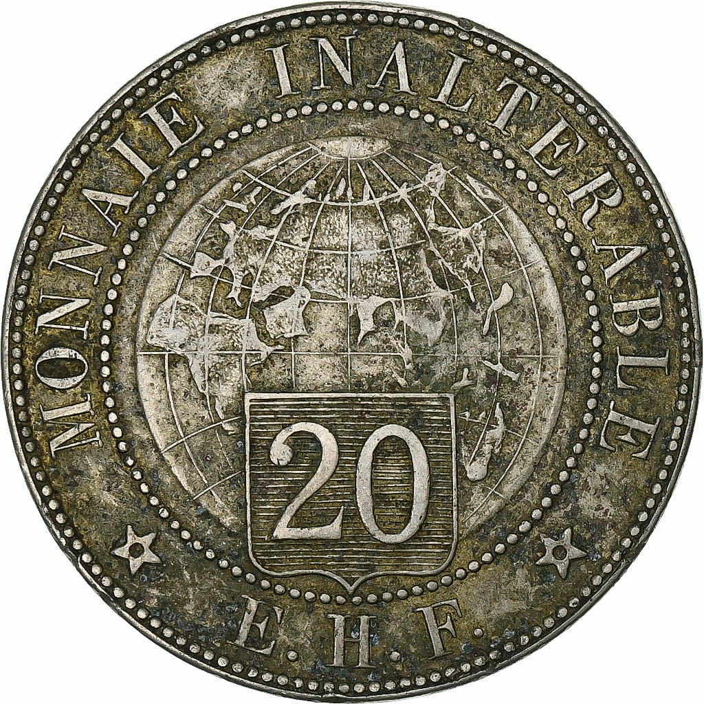 Frankreich, Module 20 Francs, 1896, Epreuve, Maillechort, S+, Gadoury:258.1