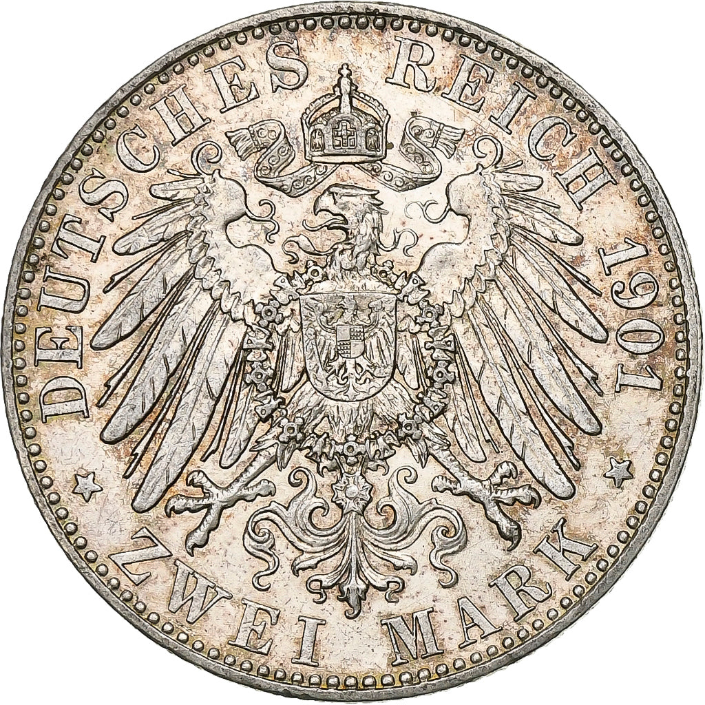 Kingdom of Prussia, Wilhelm II, 2 Mark, 1901, Berlin, Silver, AU(55-58), KM:525
