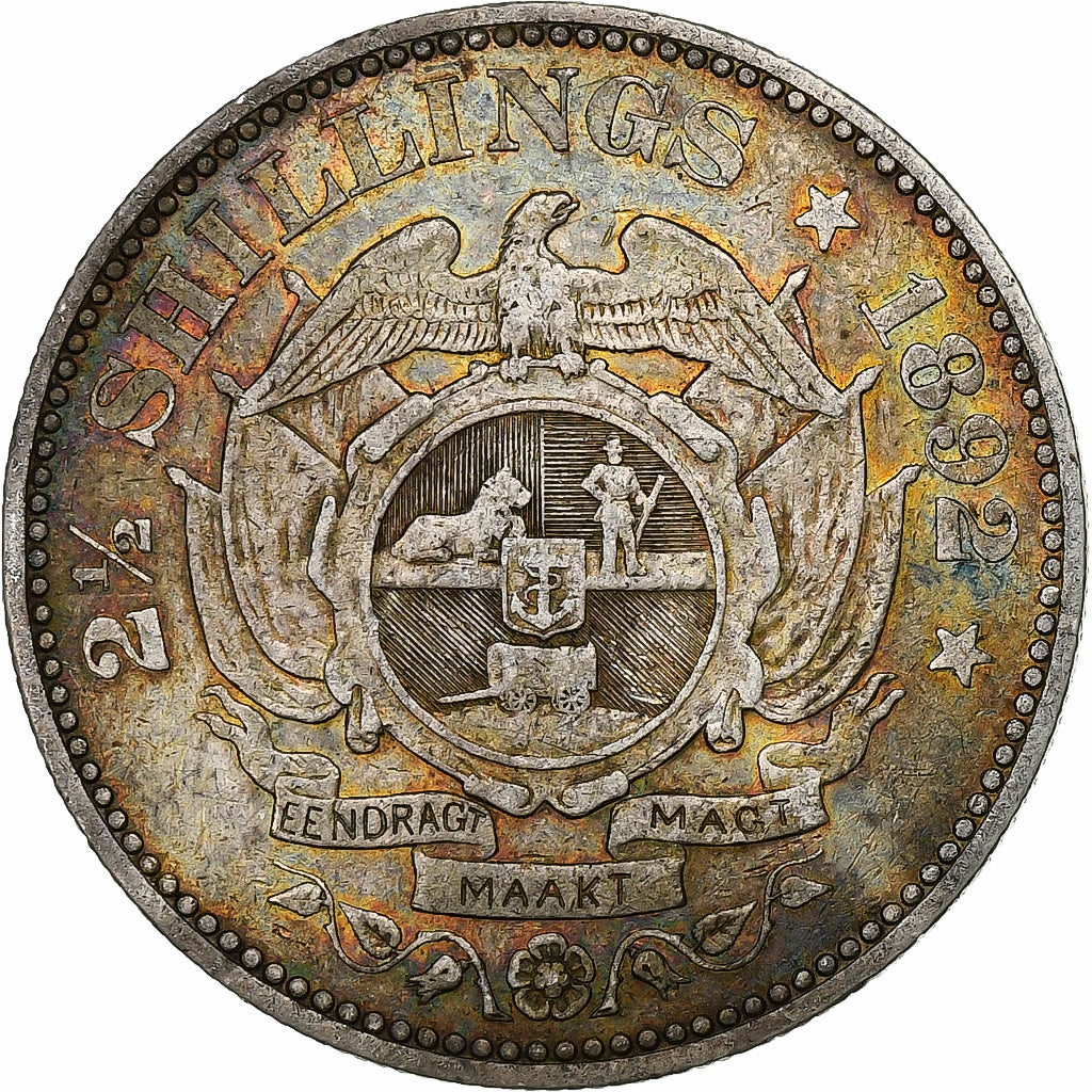 Transvaal Republic, 2-1/2 Shillings, 1892, Berlin, Zilver, FR+, KM:7