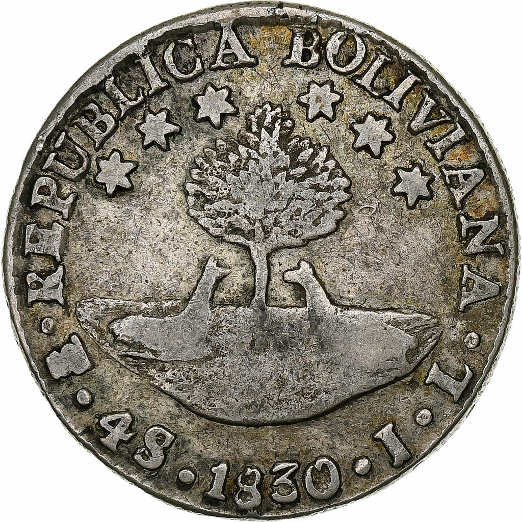 Bolivia, 4 Soles, 1830, Silver, F(12-15), KM:96a