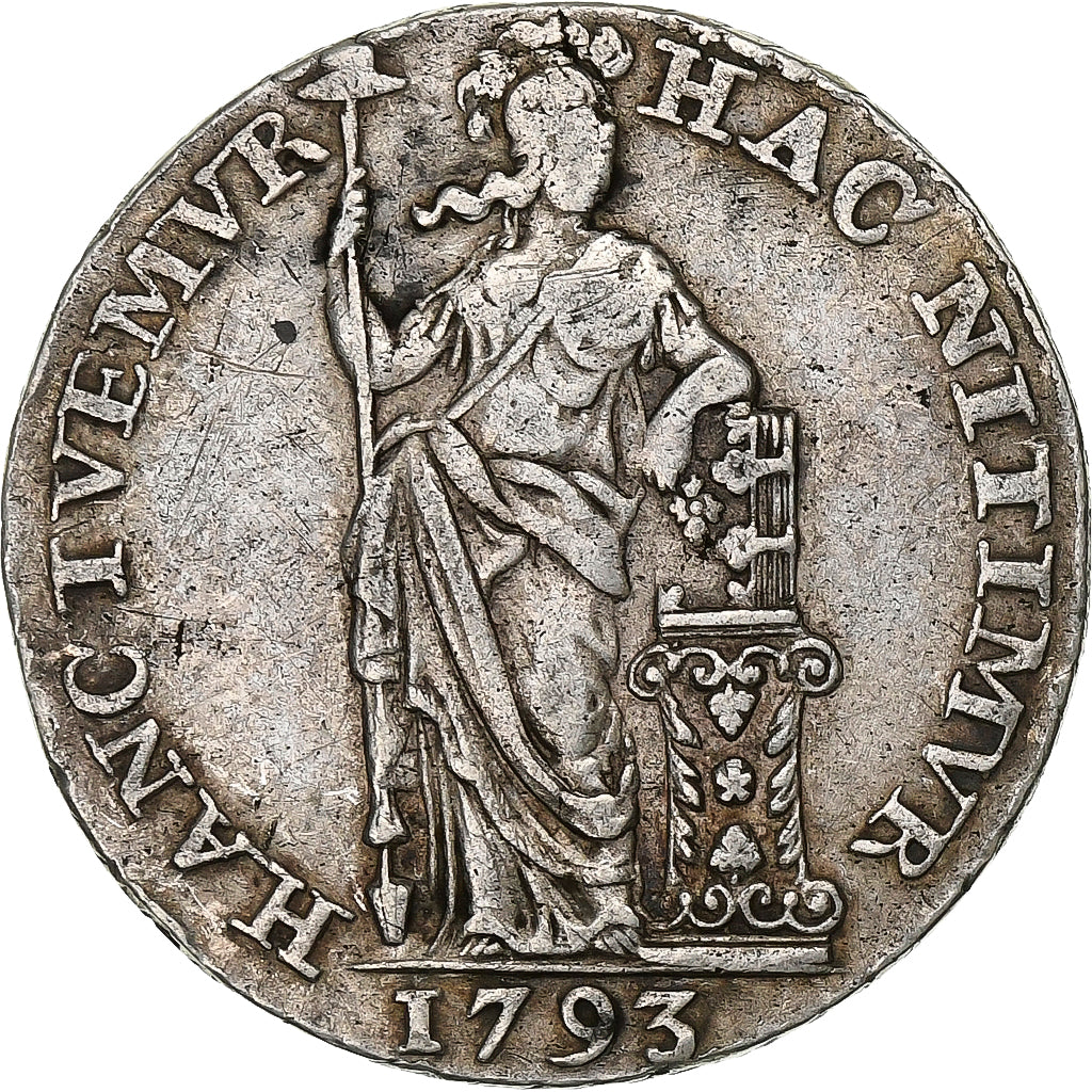 Dutch Republic, 1 Gulden, 1793, Dordrecht, Zilver, FR, KM:73