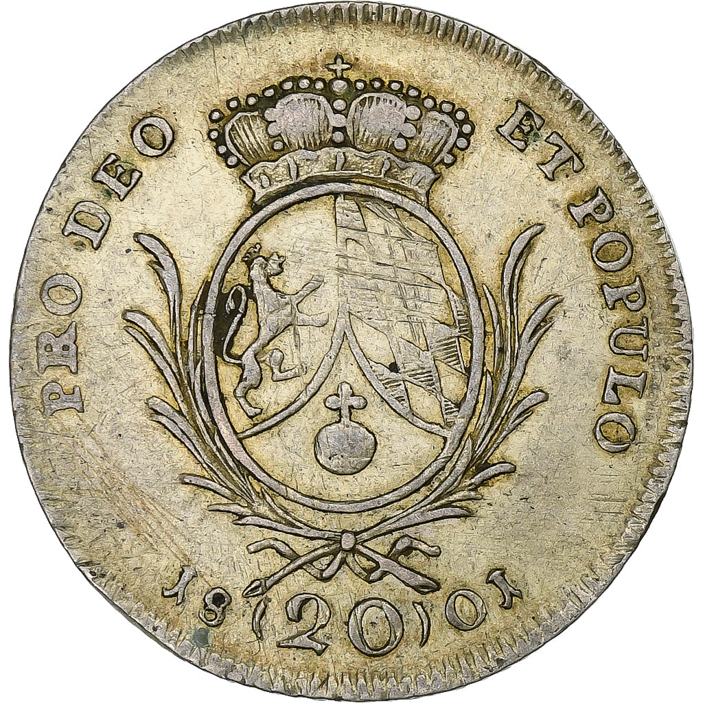 Electorate of Bavaria, Maximillian I Joseph, 20 Kreuzer, 1801, Munich, Argento