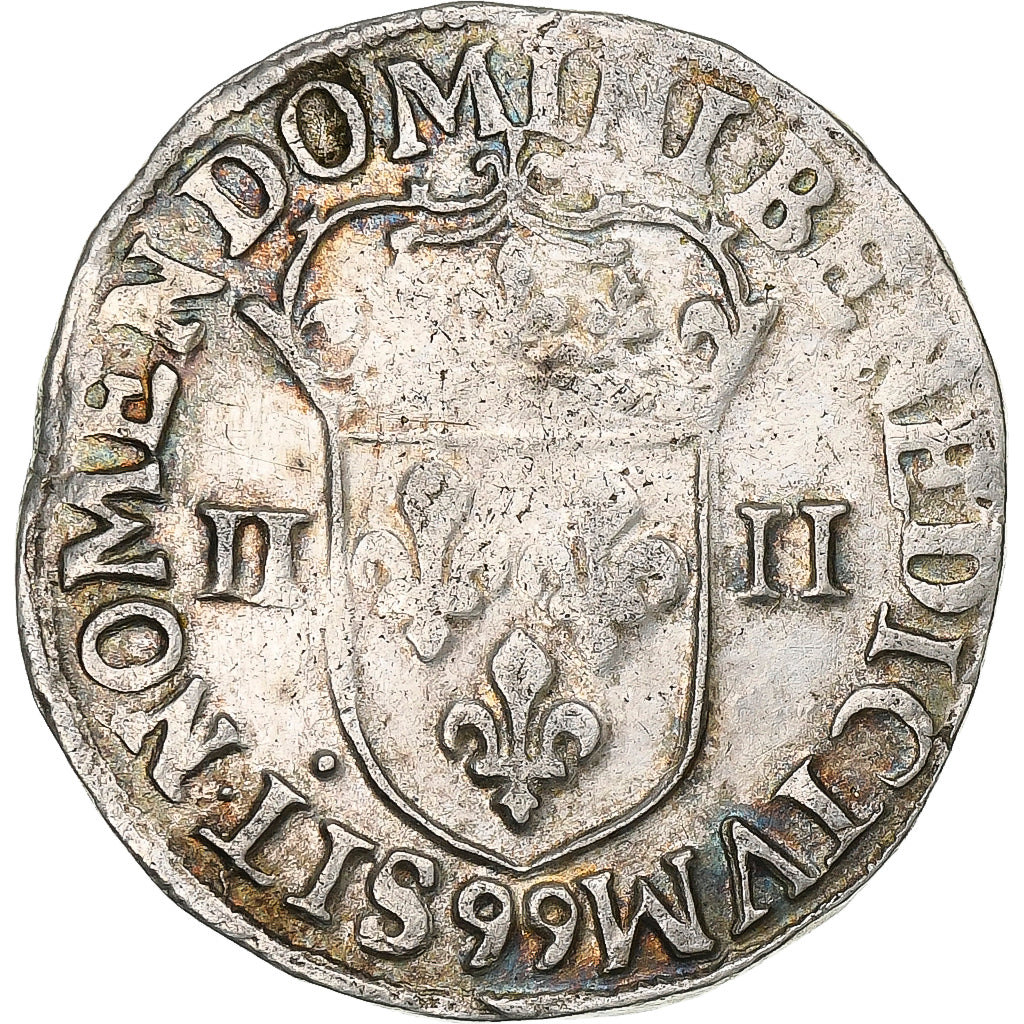 Francia, Charles X, 1/4 d'écu à la croix de face, 1595, Dinan, Argento, MB+